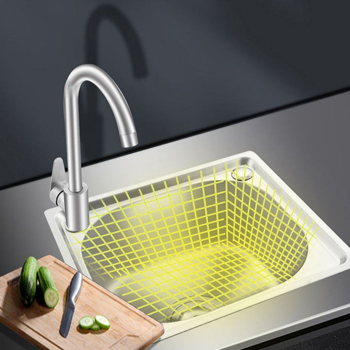 Modern Bar Prep Spegel Rostfritt Stål med Kran Arbetsstation Rack