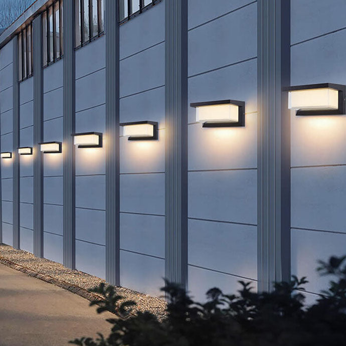 Modern Minimalistisk Solrektangel PC LED Utomhus Vägglampa För Utomhus Patio
