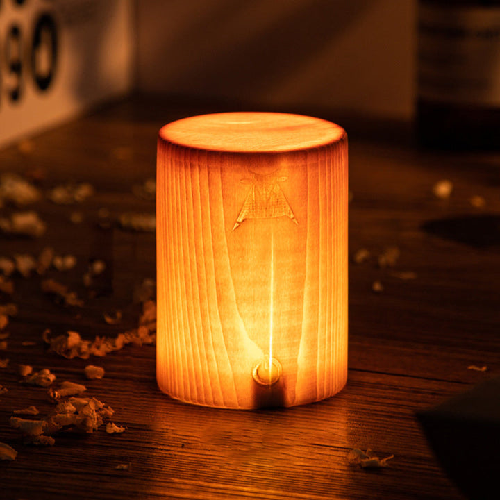 LumiWood – LED-bordslampa med batteri och touchkontroll