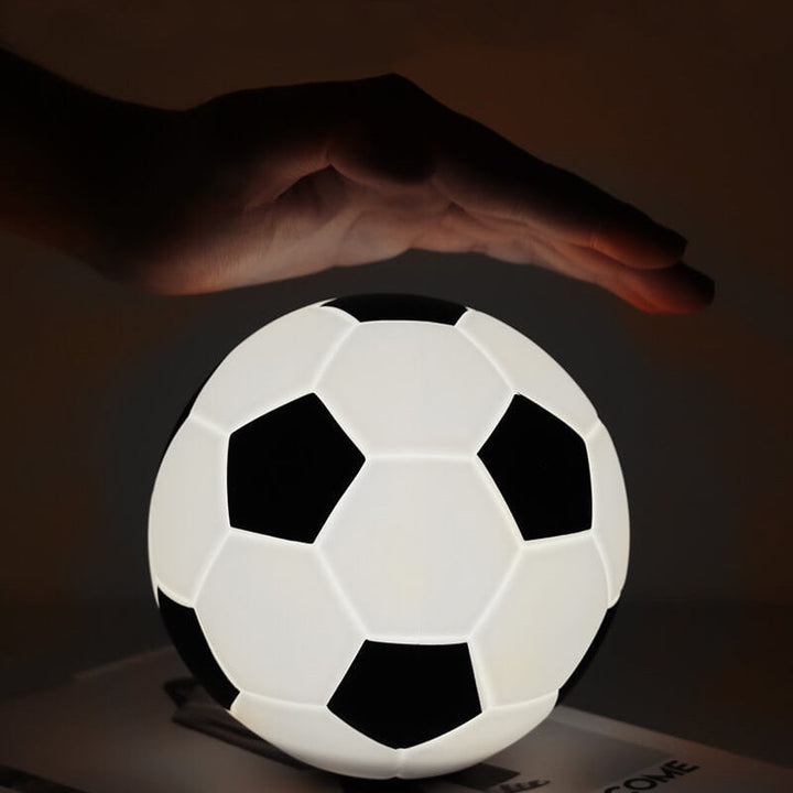 Kreativ Fotboll Silikon LED Nattlampa USB Laddningsbordslampa