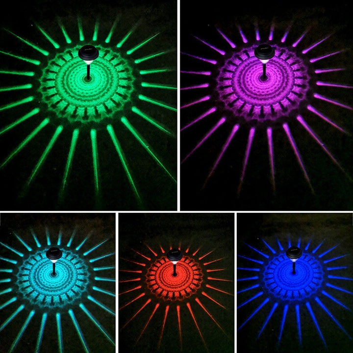 Solcellsdriven vattentät cirkulär divergent ljusskugga design LED utomhus trädgårdsdekoration ljus