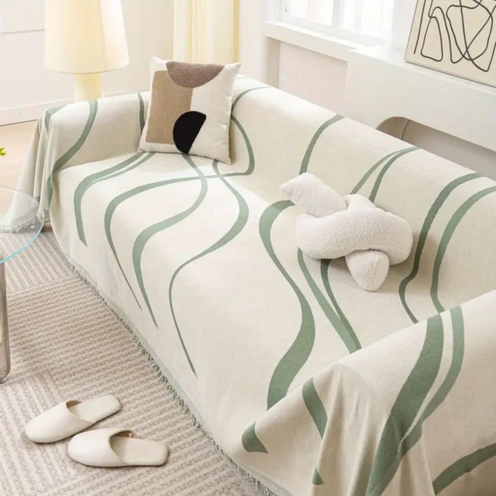 Våg Linjer Chenille Sofföverdrag