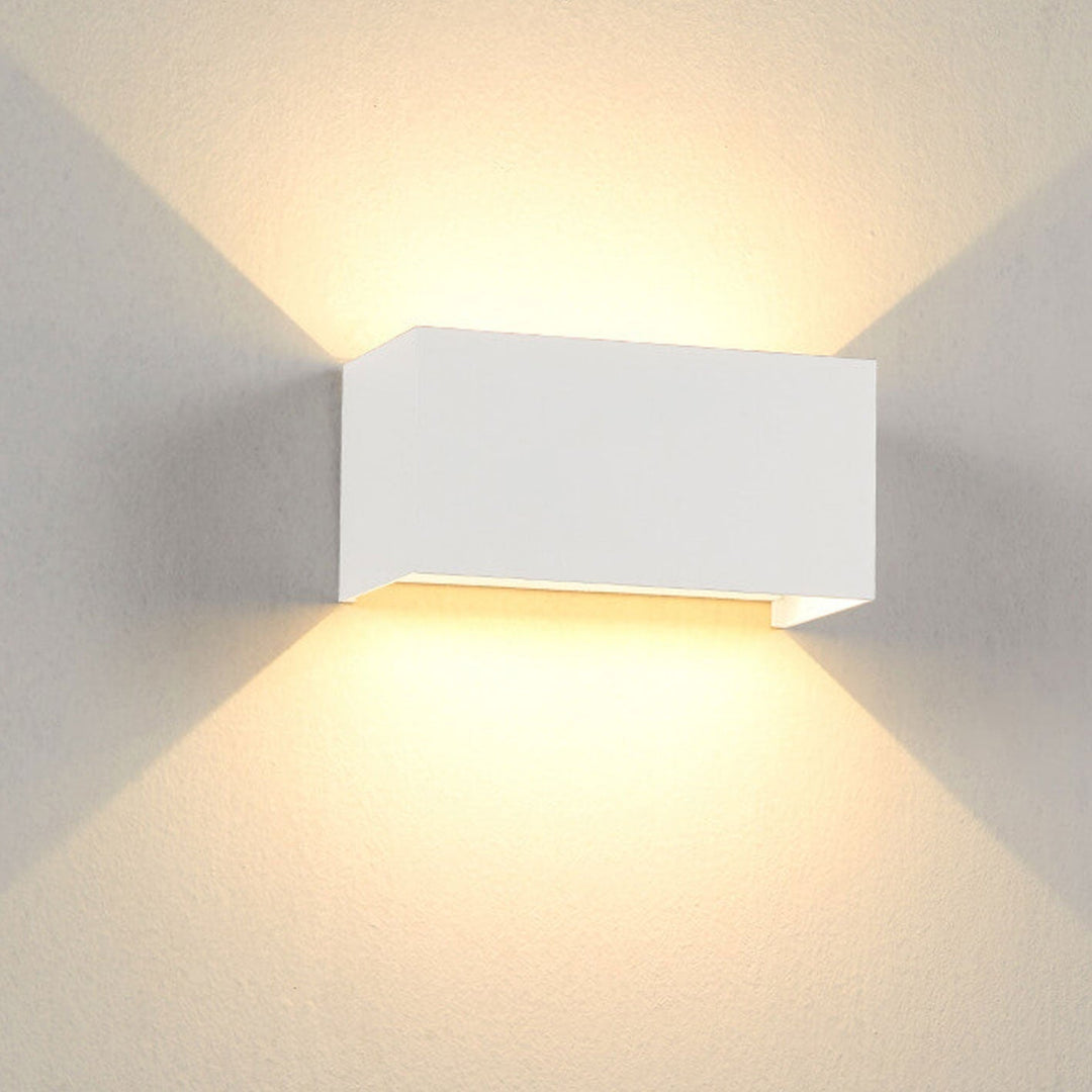 Modern vattentät rektangulär LED-vägglampa för utomhusbruk med upp- och nedljus