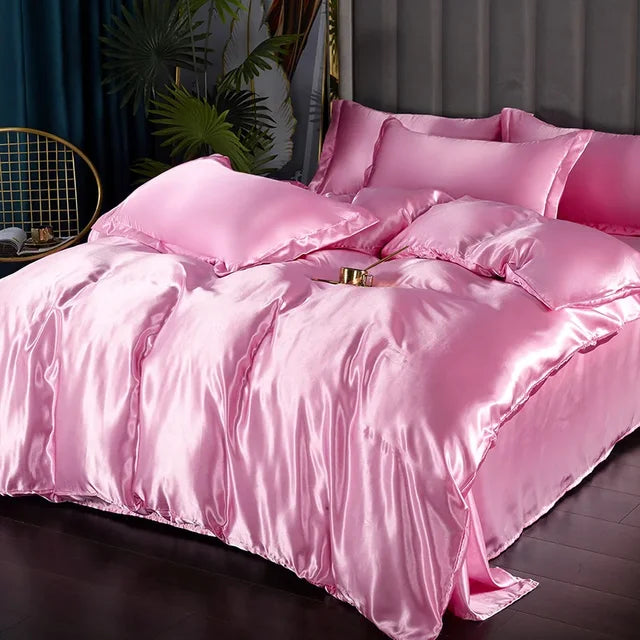 Lyxigt Siden Satin Sängkläder Set - SilkElegance