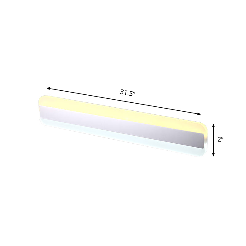 31.5"/39"/47" Bredd linjär sminkspegelbelysning modern akryl LED badrumsbelysning ovanför spegeln med reflektor