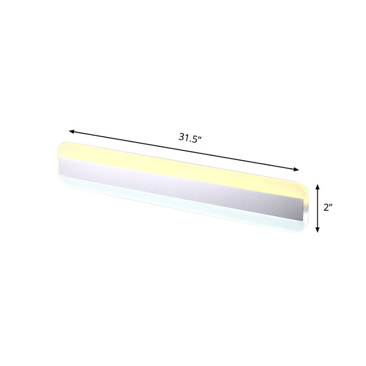31.5"/39"/47" Bredd linjär sminkspegelbelysning modern akryl LED badrumsbelysning ovanför spegeln med reflektor