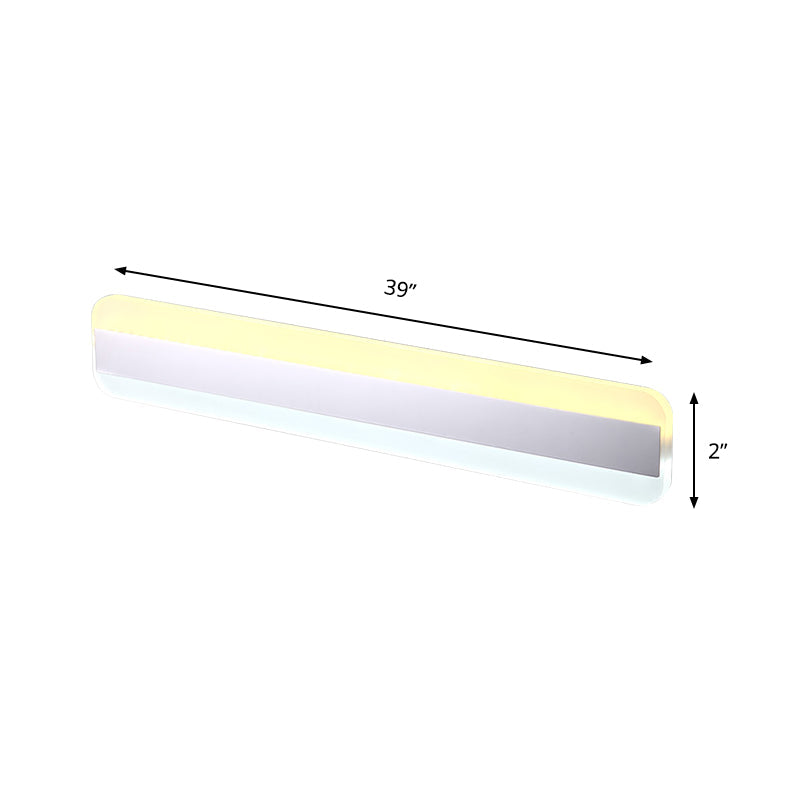 31.5"/39"/47" Bredd linjär sminkspegelbelysning modern akryl LED badrumsbelysning ovanför spegeln med reflektor