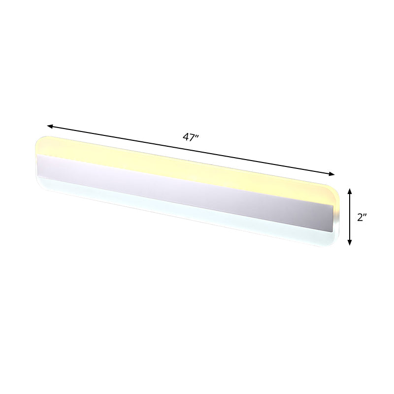 31.5"/39"/47" Bredd linjär sminkspegelbelysning modern akryl LED badrumsbelysning ovanför spegeln med reflektor