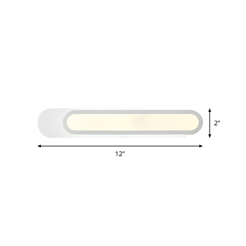 LED Badrumsspegel Lampa med Avlång Akrylskärm Vita Vägglampor i Varm/Vit Ljus, 12"/18"/20" Bred