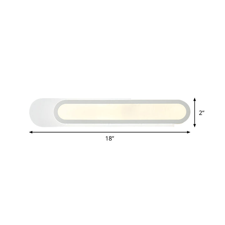 LED Badrumsspegel Lampa med Avlång Akrylskärm Vita Vägglampor i Varm/Vit Ljus, 12"/18"/20" Bred