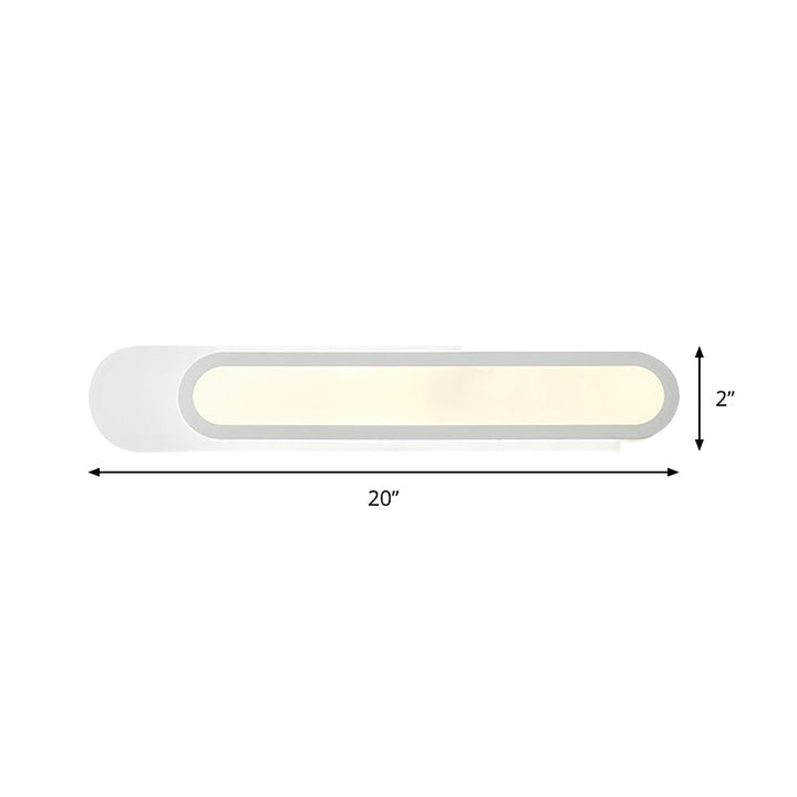 LED Badrumsspegel Lampa med Avlång Akrylskärm Vita Vägglampor i Varm/Vit Ljus, 12"/18"/20" Bred