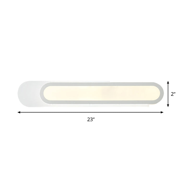 LED Badrumsspegel Lampa med Avlång Akrylskärm Vita Vägglampor i Varm/Vit Ljus, 12"/18"/20" Bred