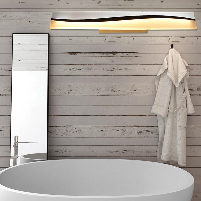 Akryl Rektangulär Makeup Spegel Lampa Enkel 16"/19.5"/23" Bred LED Badlampa över Spegel i Varm/Vit, Vattentålig och Dimtålig