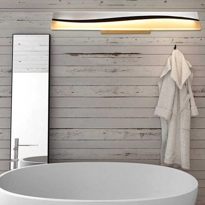 Akryl Rektangulär Makeup Spegel Lampa Enkel 16"/19.5"/23" Bred LED Badlampa över Spegel i Varm/Vit, Vattentålig och Dimtålig