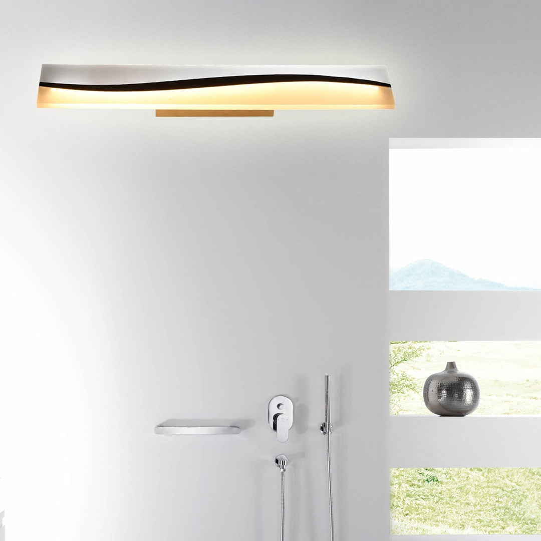 Akryl Rektangulär Makeup Spegel Lampa Enkel 16"/19.5"/23" Bred LED Badlampa över Spegel i Varm/Vit, Vattentålig och Dimtålig