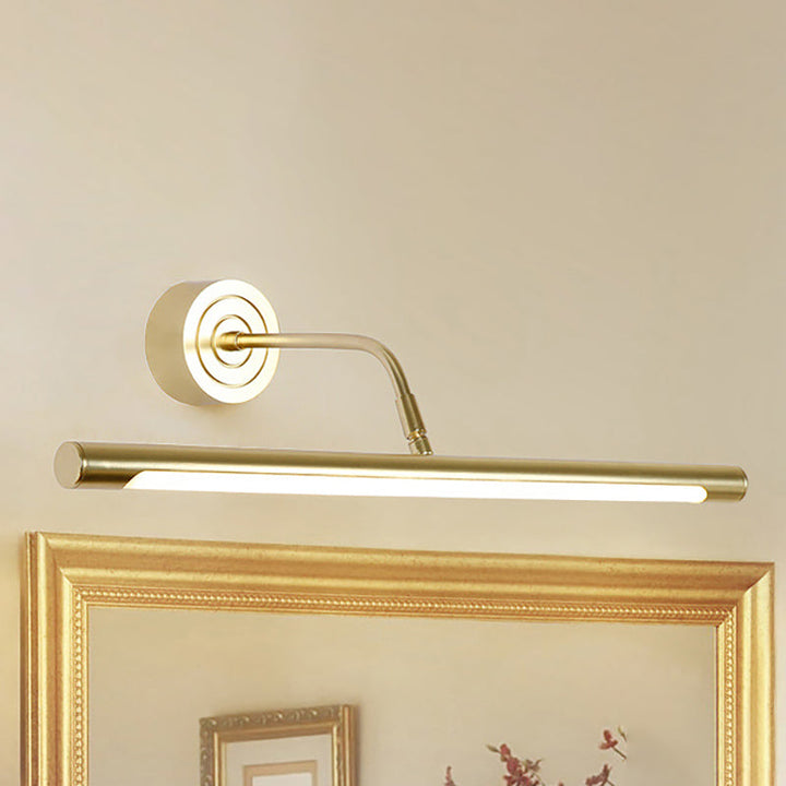 16"/20" W Slim Cylindrical Makeup Mirror Light Modernism Metal LED Guld Väggmonterad Lampa för Sovrum, Varm/Vit Belysning
