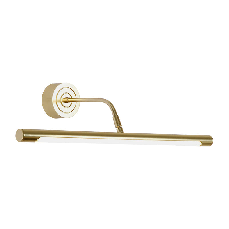 16"/20" W Slim Cylindrical Makeup Mirror Light Modernism Metal LED Guld Väggmonterad Lampa för Sovrum, Varm/Vit Belysning