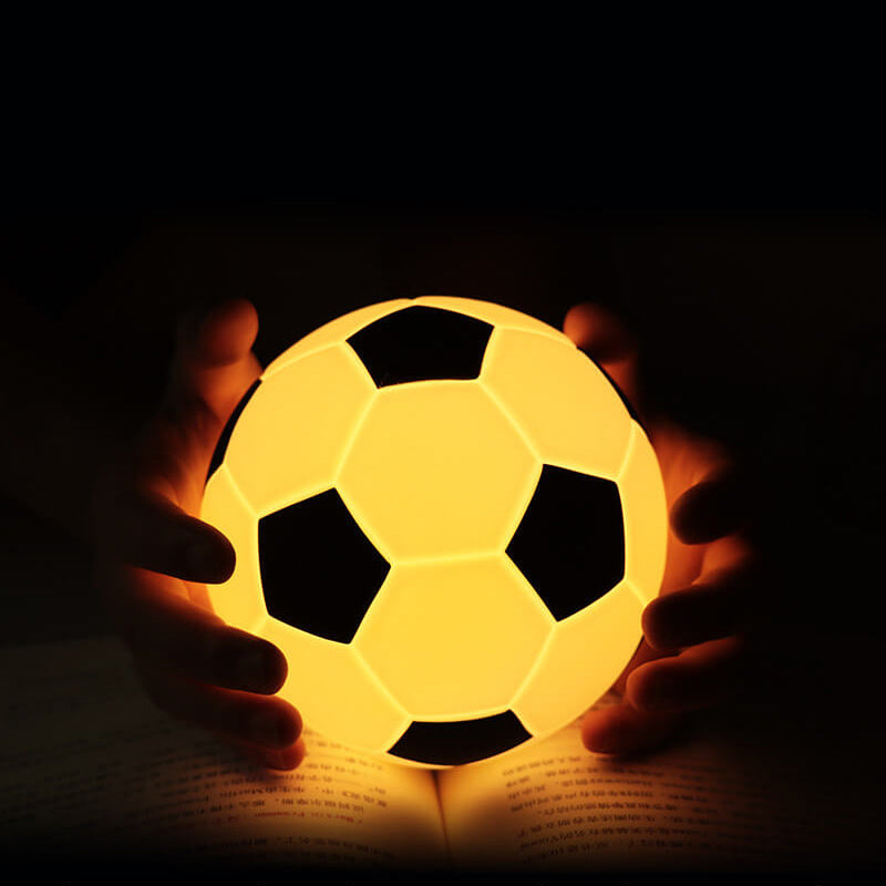 Kreativ Fotboll Silikon LED Nattlampa USB Laddningsbordslampa