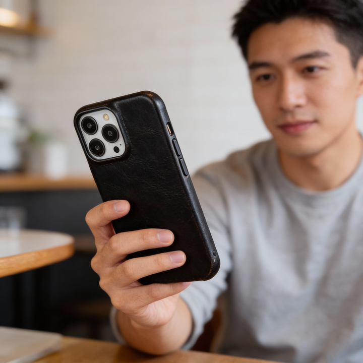 Oljewax Äkta Läder Apple iPhone Fodral
