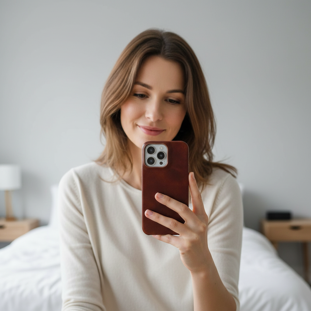 Oljewax Äkta Läder Apple iPhone Fodral