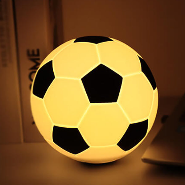 Kreativ Fotboll Silikon LED Nattlampa USB Laddningsbordslampa
