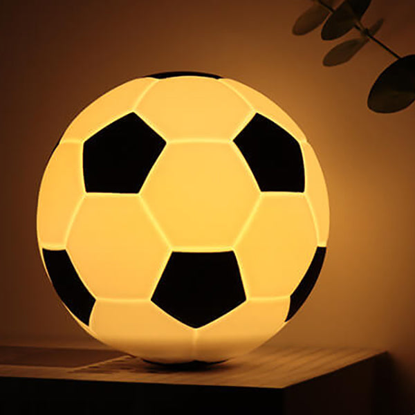Kreativ Fotboll Silikon LED Nattlampa USB Laddningsbordslampa