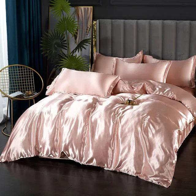 Lyxigt Siden Satin Sängkläder Set - SilkElegance