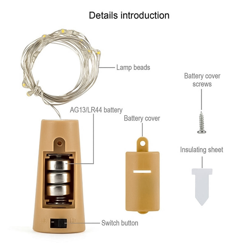 LED Flaska Lampa Kork Nattlampa DIY Dekorationsgåva