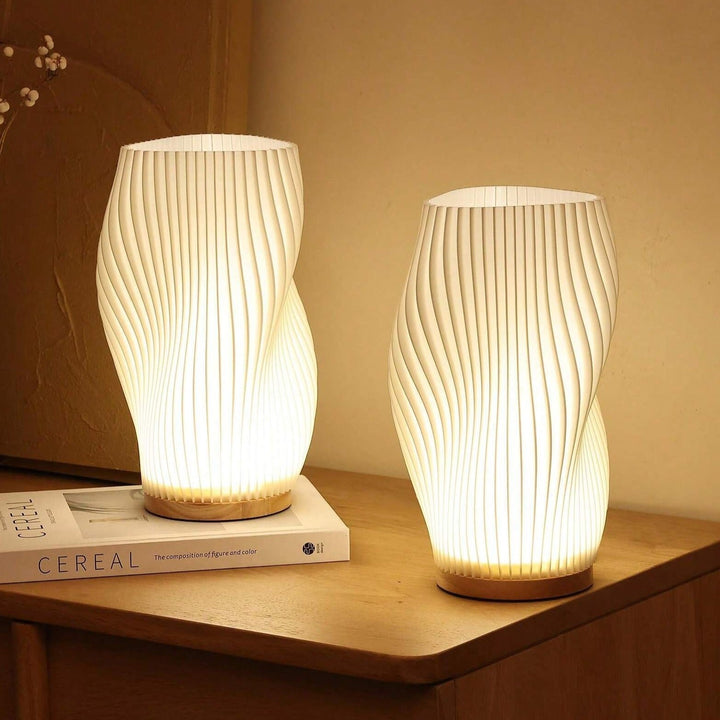 USB-Dreven &amp; Elegant Vågmönster Bordslampa | WaveGlow
