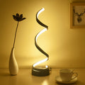 Spiral Ribb Metal Bordslampa Enkelhet Svart/Vit/Guld LED Arbetsbelysning med Rund Bas i Varm/Vit Ljus
