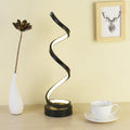 Spiral Ribb Metal Bordslampa Enkelhet Svart/Vit/Guld LED Arbetsbelysning med Rund Bas i Varm/Vit Ljus
