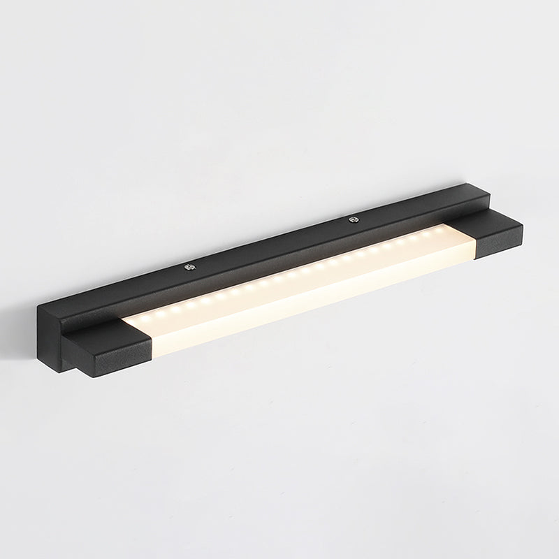 Enkel Rakt Sminkspegel Lampa Metall LED Badrum Vägglampa i Svart, Varm/Vit Ljus