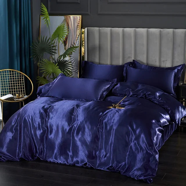 Lyxigt Siden Satin Sängkläder Set - SilkElegance