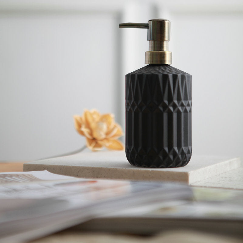Glas tvålpump med diamantmönster