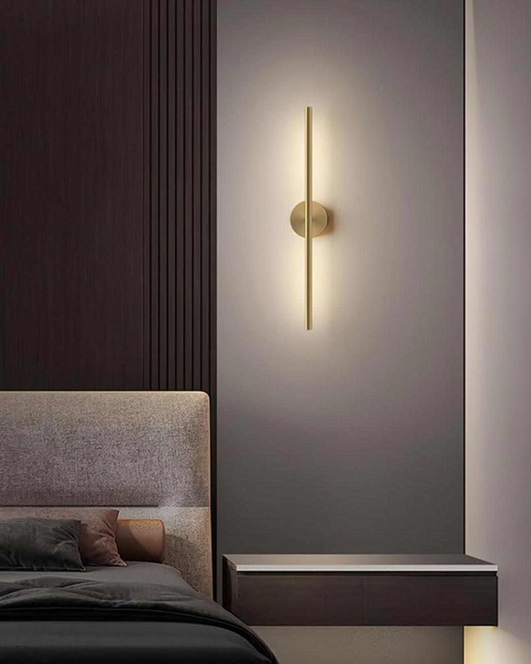 Modern linjär LED-vägglampa - Guld