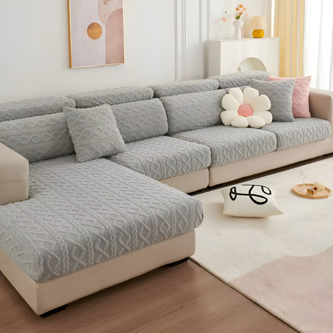 Samt-Sofaöverdrag med diamantmönster – Mjukt och lyxigt | Perfekt passform för alla soffor |