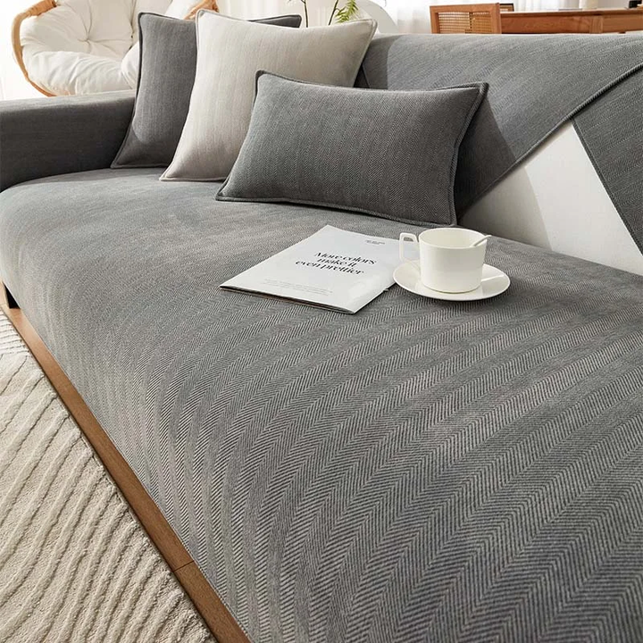 Herringbone Chenille Tyg Möbel Skyddsoffapåse |