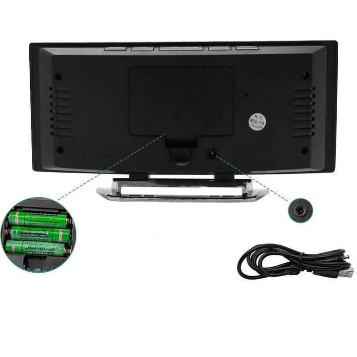 Böjd LED Digital Väckarklocka - Rass
