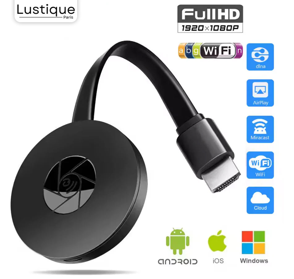 Trådlös HDMI Display Adapter | MediaLink 1080P WiFi Skärm Spegling för Android, iOS, Windows &amp; Mac