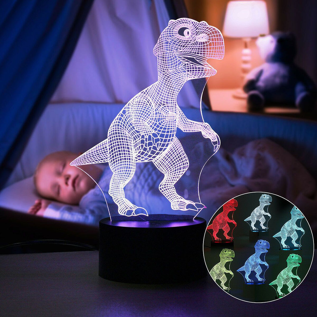 Dinosaurie Nattlampa - 3D Dinosaurie Lampa - T Rex Nattlampa