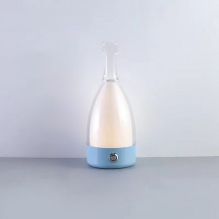 Vinflaska Skrivbordslampa med Bluetooth-högtalare – Uppladdningsbar Modern Nattlampa