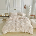 Duvet Cover Set Med Fållad Blomdesign
