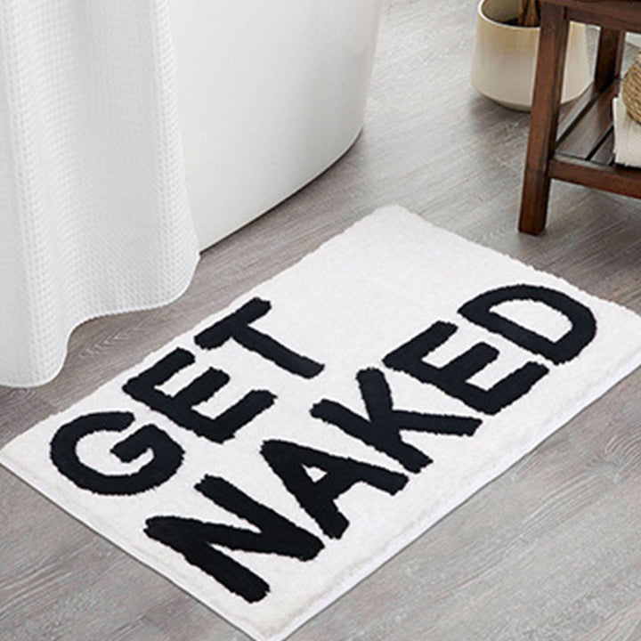 Feblilac Get Naked Vit Golvmatta för Badrum, 50x80cm Badmatta, Plysch Vattenabsorberande, Halkfri Toalettmatta, Konstgjorda Badmattor, Bästa Badmattor