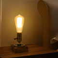 Vintage Industriell Järn Lampa 1-Ljus Bordslampa
