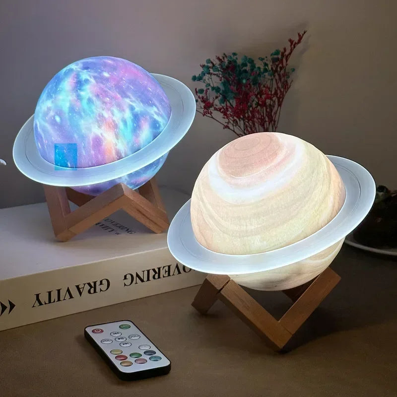 Galaxy Saturn Bluetooth Högtalare med Nattljus