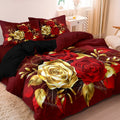 RoseAllure - Romantisk Skarlet Ros Duvet Set