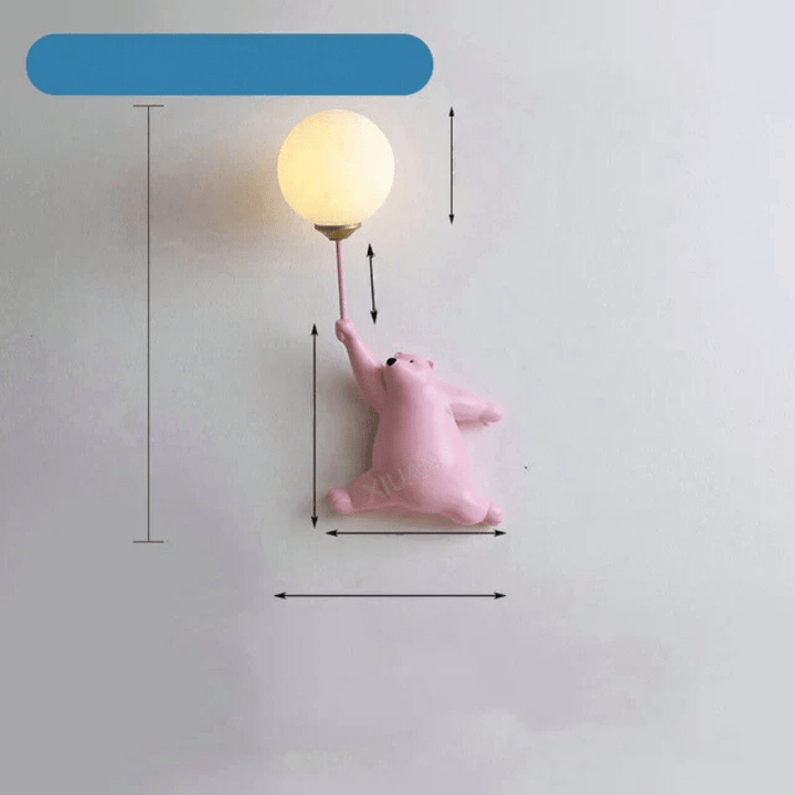 FairyGlow – Tecknad Vägglampa för Barn | Magisk Nattlampa med 3D Måne Design
