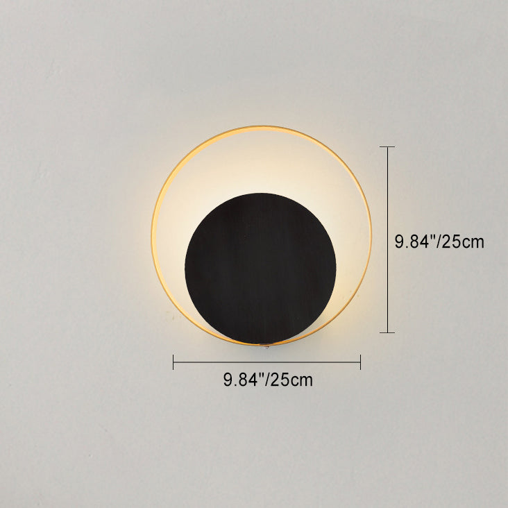 Modern Minimalistisk Järn Cirkelring 1-Ljus Vägglampa För Sovrum