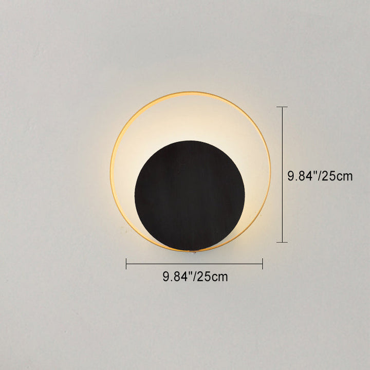 Modern Minimalistisk Järn Cirkelring 1-Ljus Vägglampa För Sovrum