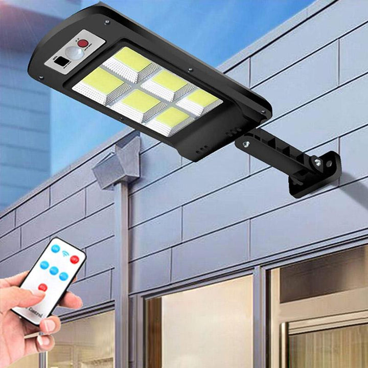 200W Utomhus Solar LED Lampa med Fjärrkontroll, Rörelse- och Skymningssensor
